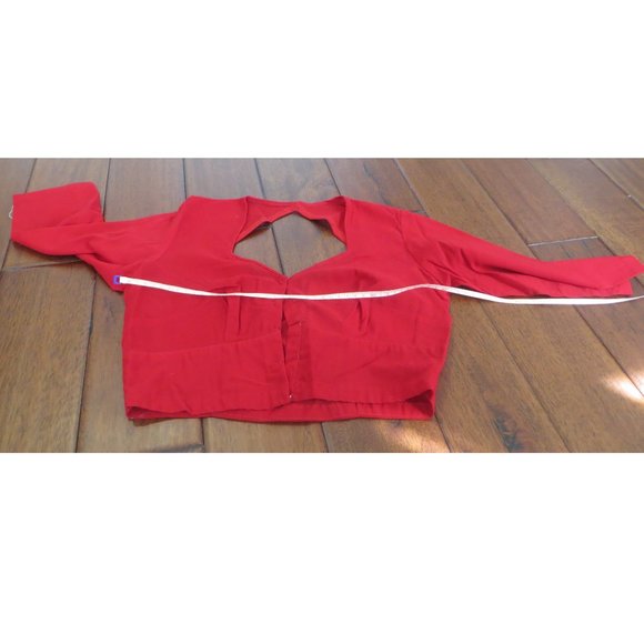 red, green, white sari / fabric - Picture 3 of 4